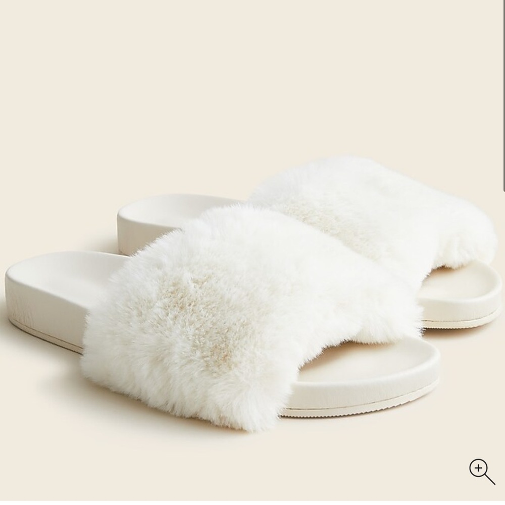 J. Crew Pacific fluffy-strap slides size 11 new in box